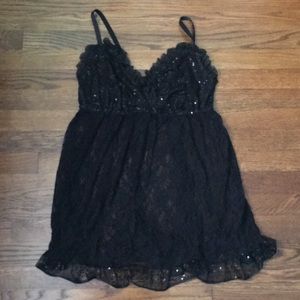 NWOT Cacique peekaboo lace nighty w/sequins 14/16